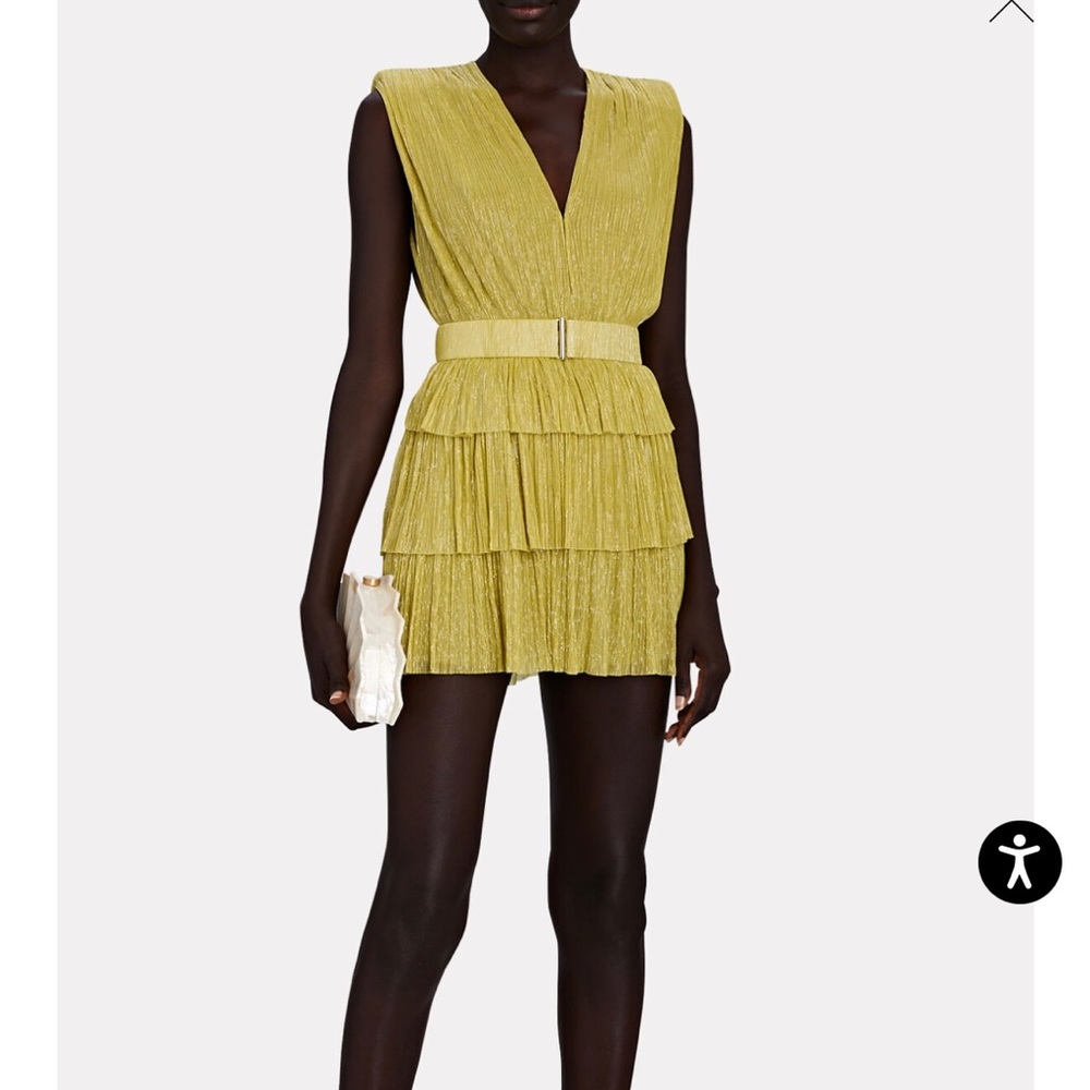 Sabina Musayev Skylar Tiered Metallic Knit Mini Dress